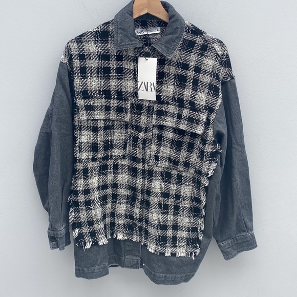 Zara Contrasting Tweed Jacket - Picture 3 of 10